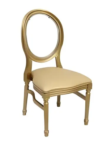 The stackable metal banquet chair has strong load-bearing capacity and is easy to store